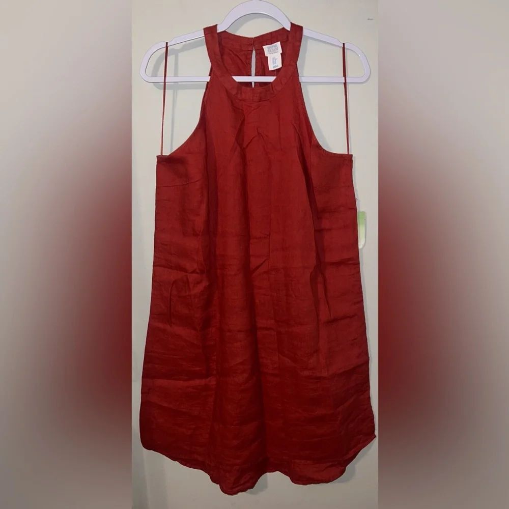 Sigrid Olsen Red Orange Linen Dress - Picture 2 of 4
